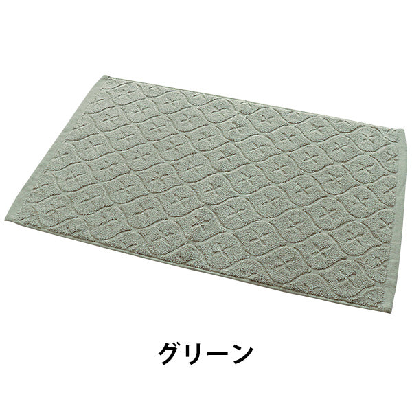 バスマット 足拭きマット お風呂マット タオル地 レトロクロス柄 43×66cm 洗濯機可能 ホテルスタイル ホテルライク ジャガード