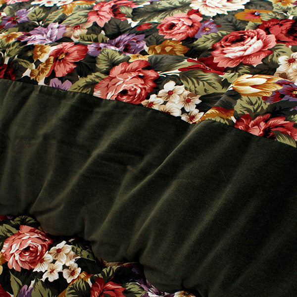 こたつ布団 正方形 花柄 ロココパッチ ロココ柄 約205×205cm(こたつ台 約80~90×80~90cm 用)綿100% おしゃれ フラワー 洋室 和室 こたつ掛け布団 こたつ 布団 厚掛け 日本製