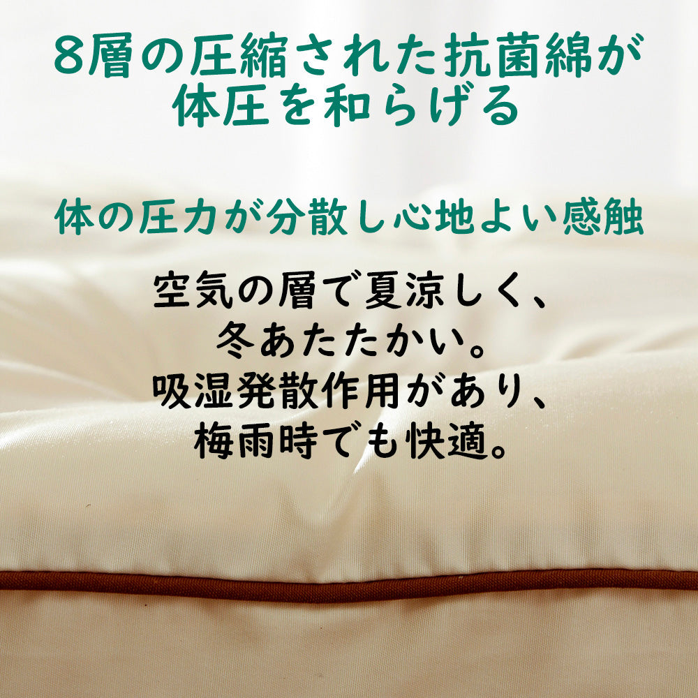 敷き布団 ごろ寝 マットレス 吸湿 発散 体圧分散 8層構造 長座布団 コンパクト 持ち運び簡単 車中泊 FLEXY フレキシブル オールシーズン 低反発