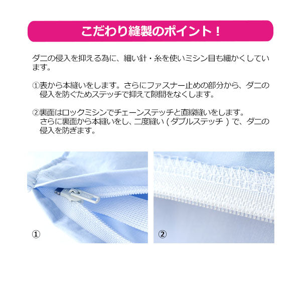 枕カバー ピロケース 35×50cm 43×63cm 50×70cm ルネ 高密度 防ダニ 日本製 アレルギー対策 花柄 可愛い