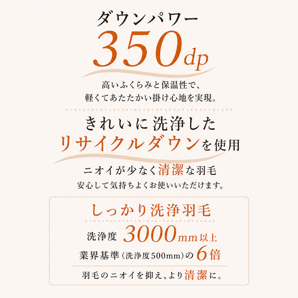 羽毛布団 シングル 日本製 ダウン85% 350dp 洗える 衿裏あったかフランネル カバー不要 0.6kg 1.0kg 選べる充填量 150×210cm 冬用 秋用 春用