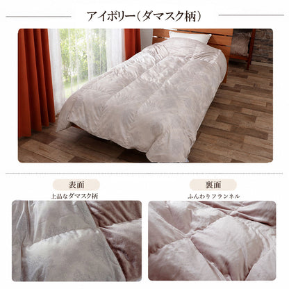 羽毛布団 シングル 日本製 ダウン85% 350dp 洗える 衿裏あったかフランネル カバー不要 0.6kg 1.0kg 選べる充填量 150×210cm 冬用 秋用 春用