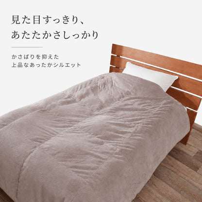 羽毛布団 シングル 日本製 ダウン85% 350dp 洗える 両面あったか毛布 カバー不要 0.6kg 1.0kg 選べる充填量 150×210cm 冬用 秋用 春用