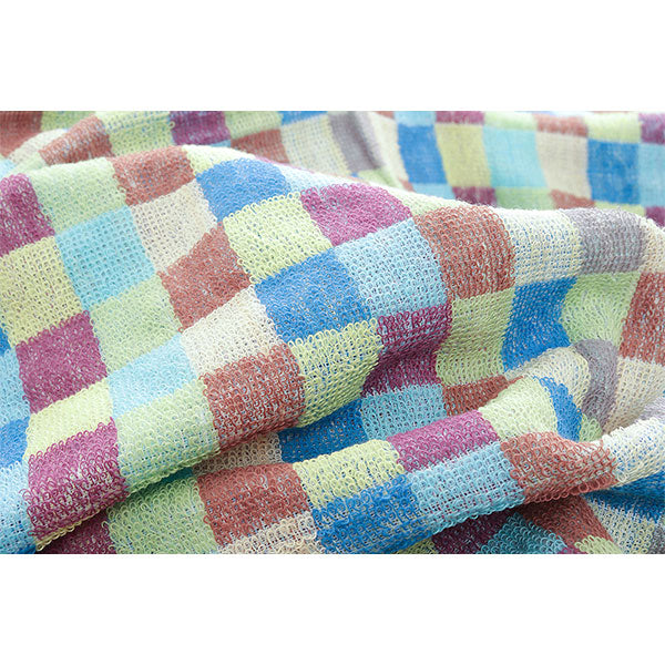 タオルケット チェック柄 綿100% 残糸 エコ 軽量 薄手 チェック ボーダー 速乾 夏用 シングル 140×190cm