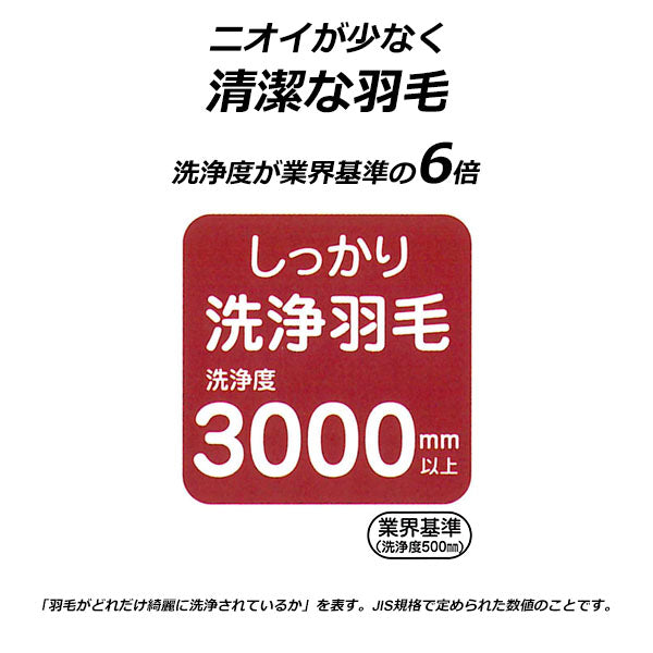 羽毛布団 シングル  ホワイトグース93% 1.0kg 立体キルト ダウンパワー400以上 日本製 抗菌加工